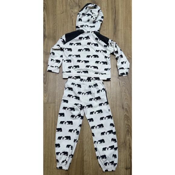Kate Quinn 2 Piece Kid Size 5Y Bears Lounge Pants Hooded Shirt Organic Cotton - Picture 5 of 10